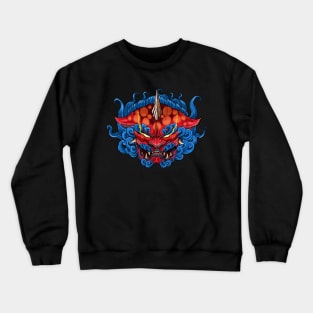 Japanese Tattoo Style Foo Dog Face Crewneck Sweatshirt